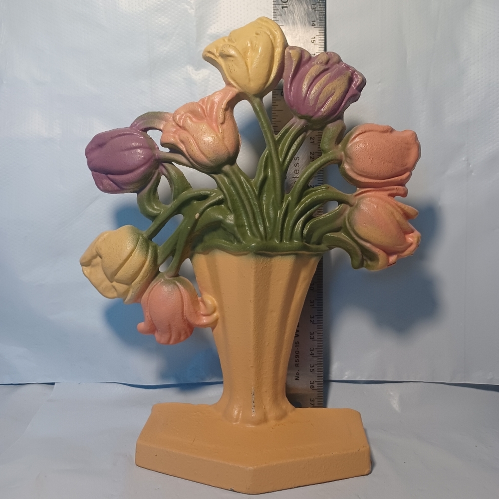 Iron Doorstop Tulips In A Vase